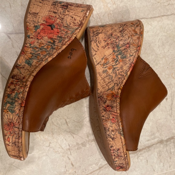 Leather Born slide Mule sandals shoes woman wedges size 8 - Picture 2 of 6